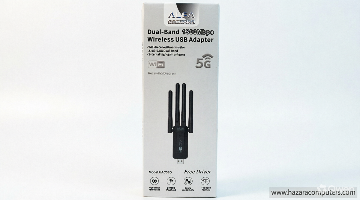 ALFA Network UAC33D Dual Band 1300Mbps USB 3.0 Wi-Fi Adapter with 4 High-Gain Antennas
