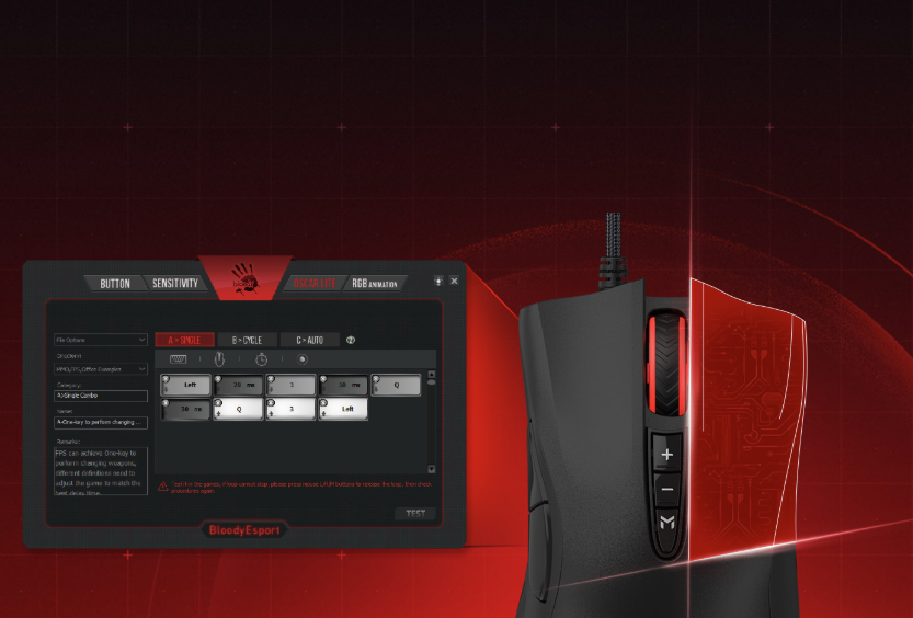 Bloody ES5 RGB Esports Gaming Mouse (PixArt Optical Engine, 3200 CPI, 1ms Response)