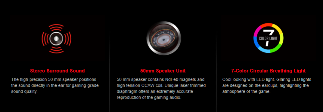 Bloody G521S Stereo Surround Sound Gaming Headset (50mm Drivers, RGB Backlight, Noise-Canceling Mic)