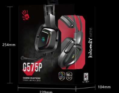 Bloody G575P 7.1 Virtual Surround Sound Gaming Headset (50mm Drivers, RGB Backlight, Detachable Mic)