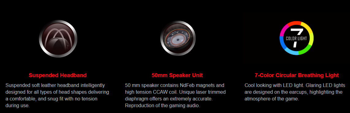 Bloody G200 Stereo Gaming Headset (50mm Drivers, Dynamic RGB Lighting, Noise-Canceling Mic)