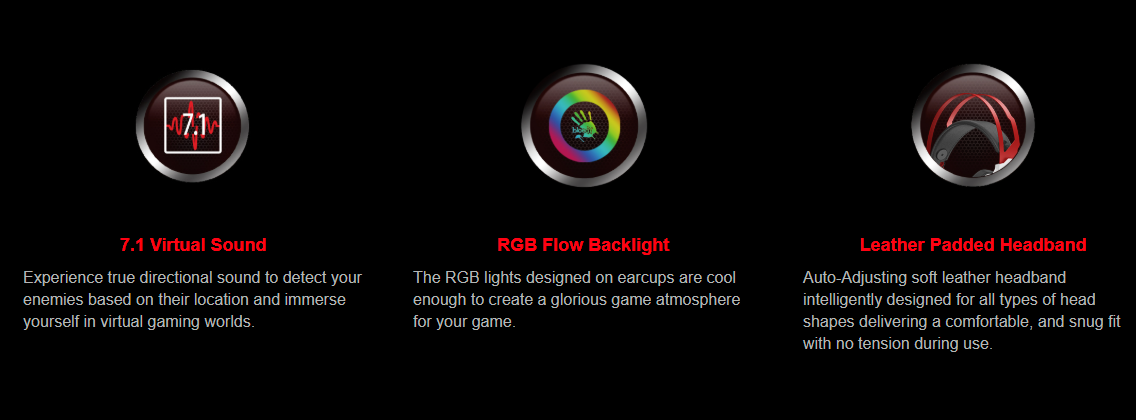Bloody G560 NARAKA Edition 7.1 Virtual Surround Sound RGB Gaming Headset
