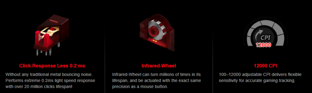 Bloody A70 Light Strike Optical Gaming Mouse (Infrared Micro-Switch, 4000 CPI, 8 Programmable Buttons)