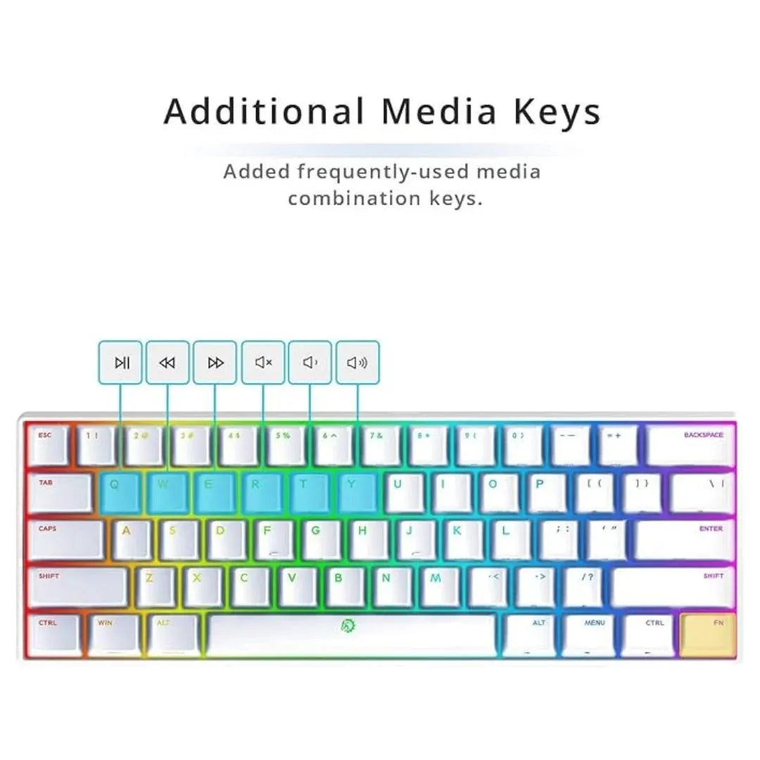 DREVO Seer Pro Mini 61-Key Wireless Mechanical Gaming Keyboard (Bluetooth 5.1 + Type-C Wired, RGB Backlit, Compact 60% Layout)