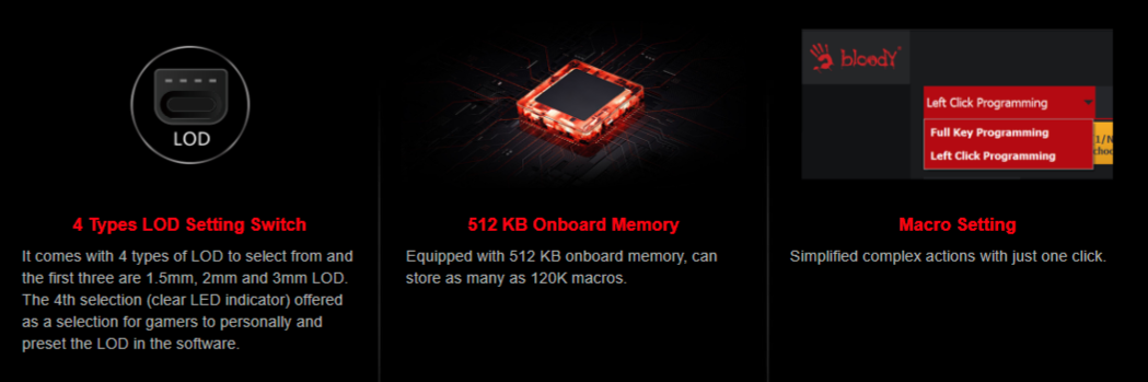 Bloody V8M Max RGB Optical Gaming Mouse (10,000 CPI Sensor, BC3332-A Engine, 8 Programmable Buttons)