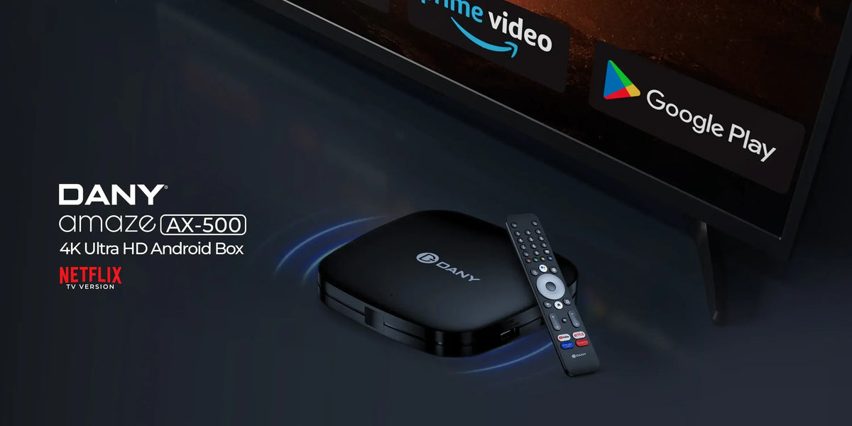 Dany Amaze AX-500 4K Ultra HD Smart Android TV Box (4GB RAM, 32GB ROM, Dual Wi-Fi, Voice Remote)