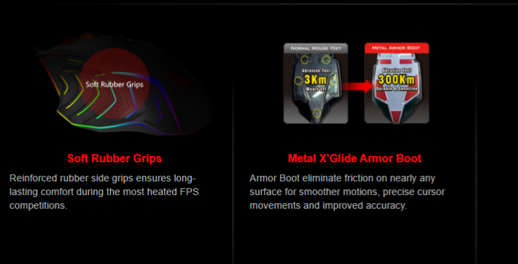 Bloody J95s 2-Fire RGB Animation Gaming Mouse (BC3332-S 8K Sensor, 8,000 CPI, 12 Programmable Buttons)