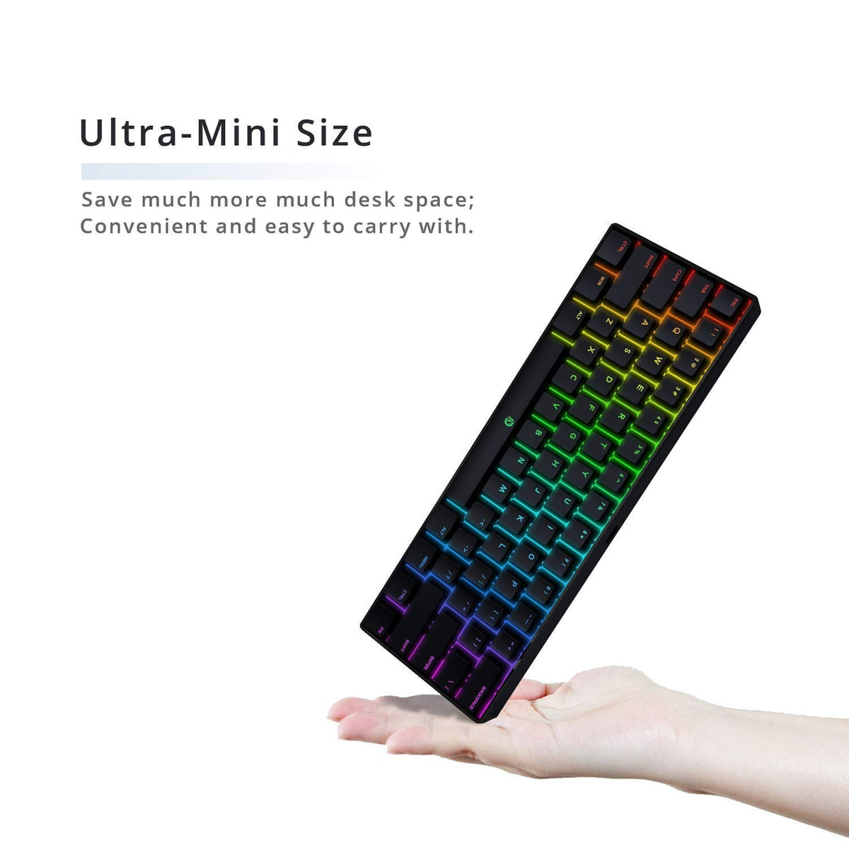 DREVO Seer Pro Mini 61-Key Wireless Mechanical Gaming Keyboard (Bluetooth 5.1 + Type-C Wired, RGB Backlit, Compact 60% Layout)
