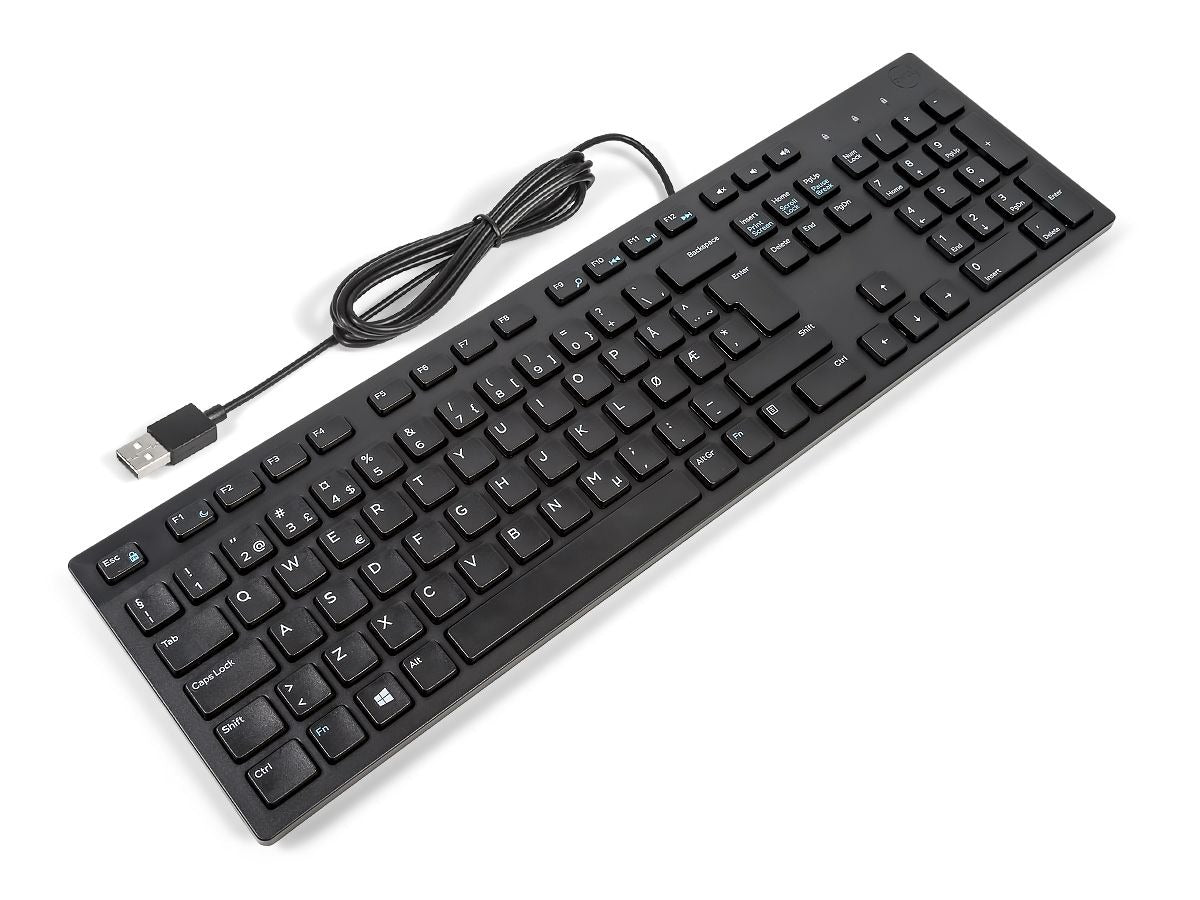 Dell Slim Multimedia USB Wired Keyboard (Chiclet Low-Profile Keys, Heavy-Duty Office Lot Stock)