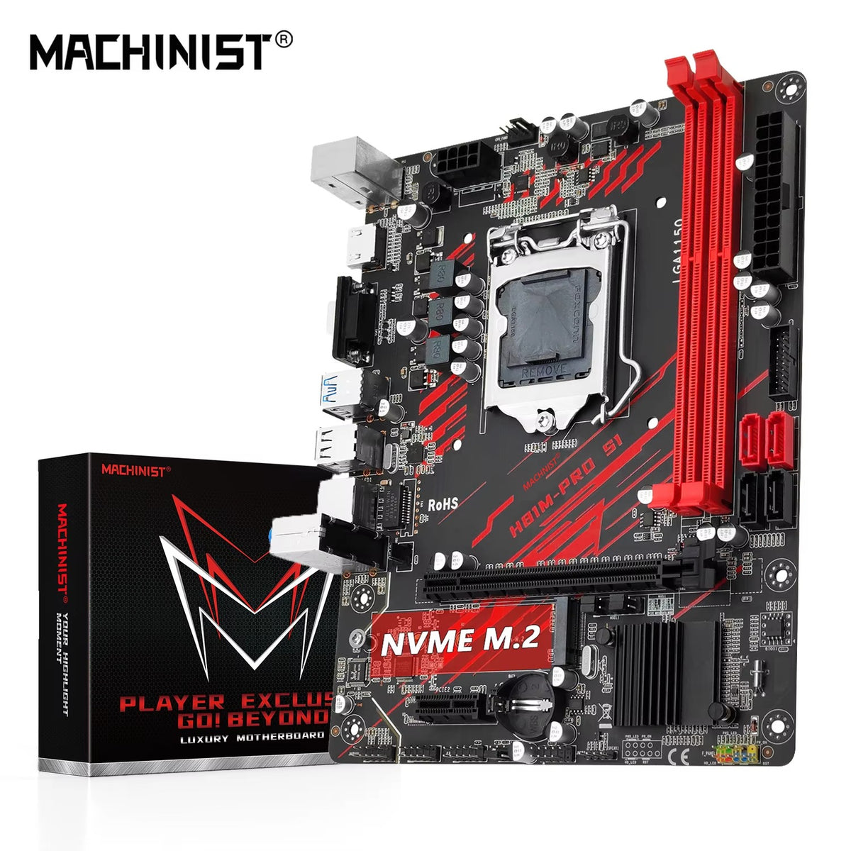 MACHINIST H81 LGA 1150 Micro-ATX Gaming Motherboard (Dual-Channel DDR3, USB 3.0, HDMI/VGA, New China Import)