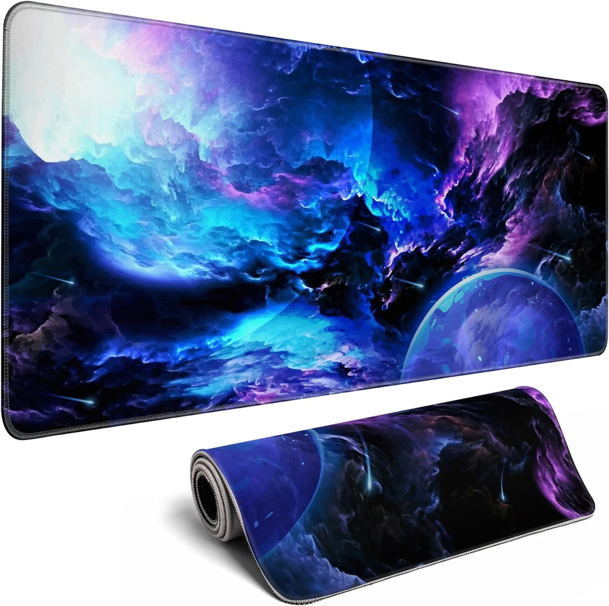 XXL Extended Gaming Mouse Pad Desk Mat (900mm x 400mm x 3mm, Stitched Edges, Anti-Slip Rubber Base, Multiple Printed Designs)