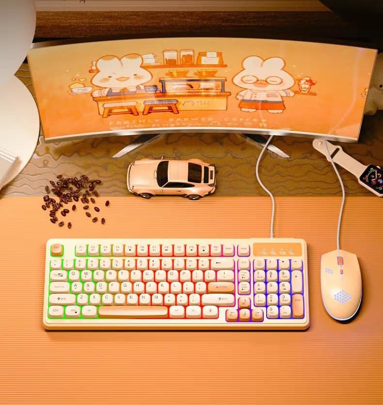 Cougar LB-C01 Wired Gaming Keyboard and Mouse Combo Set (Ergonomic Design, High-Precision Optical Mouse, Imported Lot Stock)