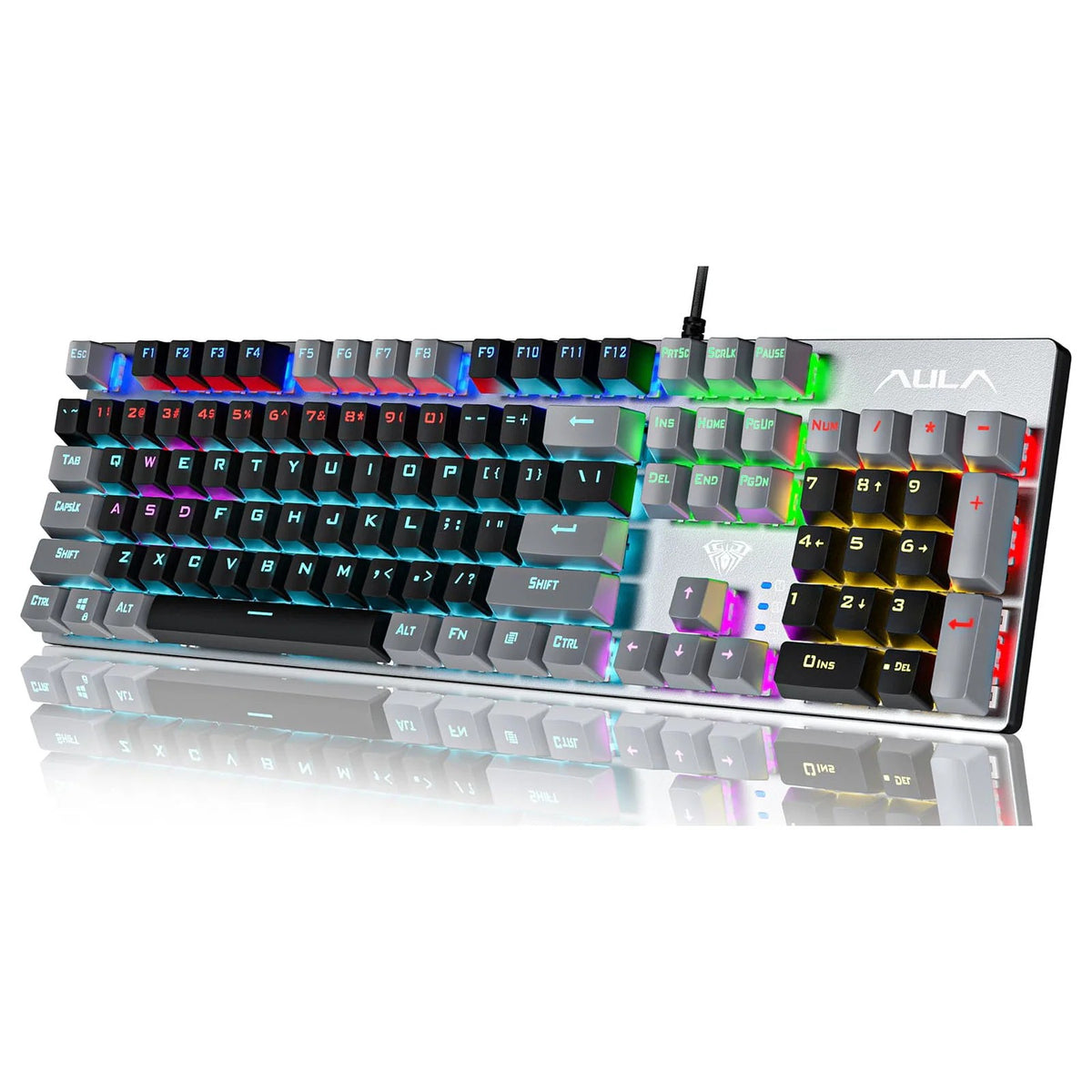 AULA F2068 Pro Compact Mechanical Gaming Keyboard (Custom RGB Backlight, Tactile Mechanical Switches, Anti-Ghosting)