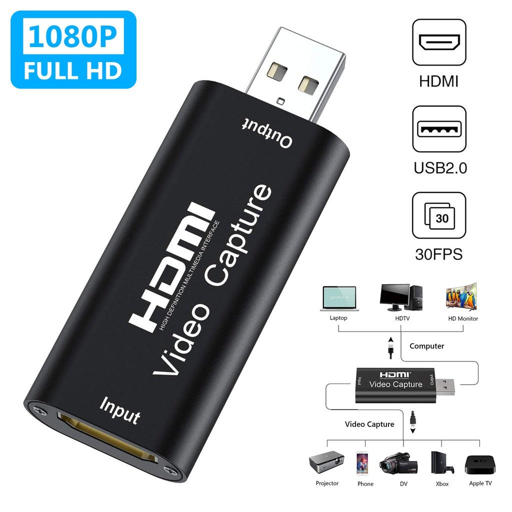 Speed-X HDTV Audio Video Capture USB Card (Full HD HDMI to USB, Plug & Play Live Streaming & Gaming Video Capture)