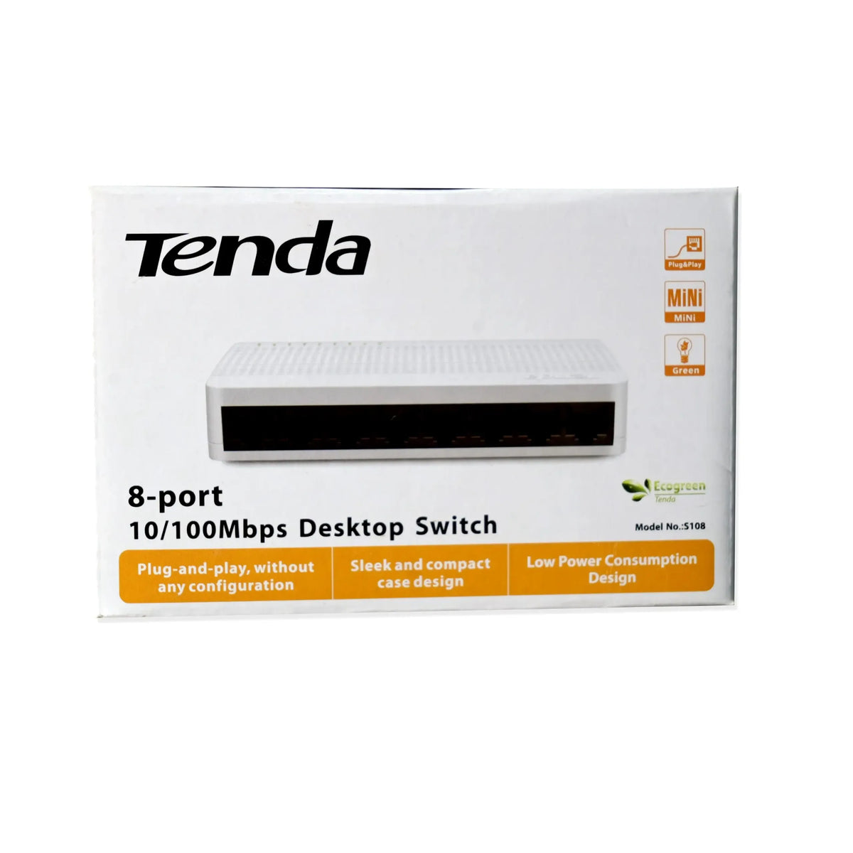 Tenda S108 8-Port Fast Ethernet Desktop Network Switch