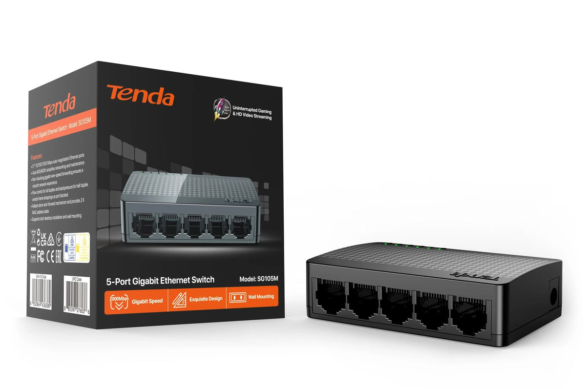 Tenda SG105M 5-Port Gigabit Ethernet Desktop Network Switch (1000Mbps)