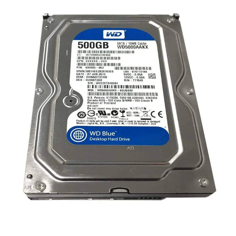 Branded 500GB 3.5" SATA III Internal Hard Disk Drive (Used / Imported Lot Stock - High-Speed PC Storage)