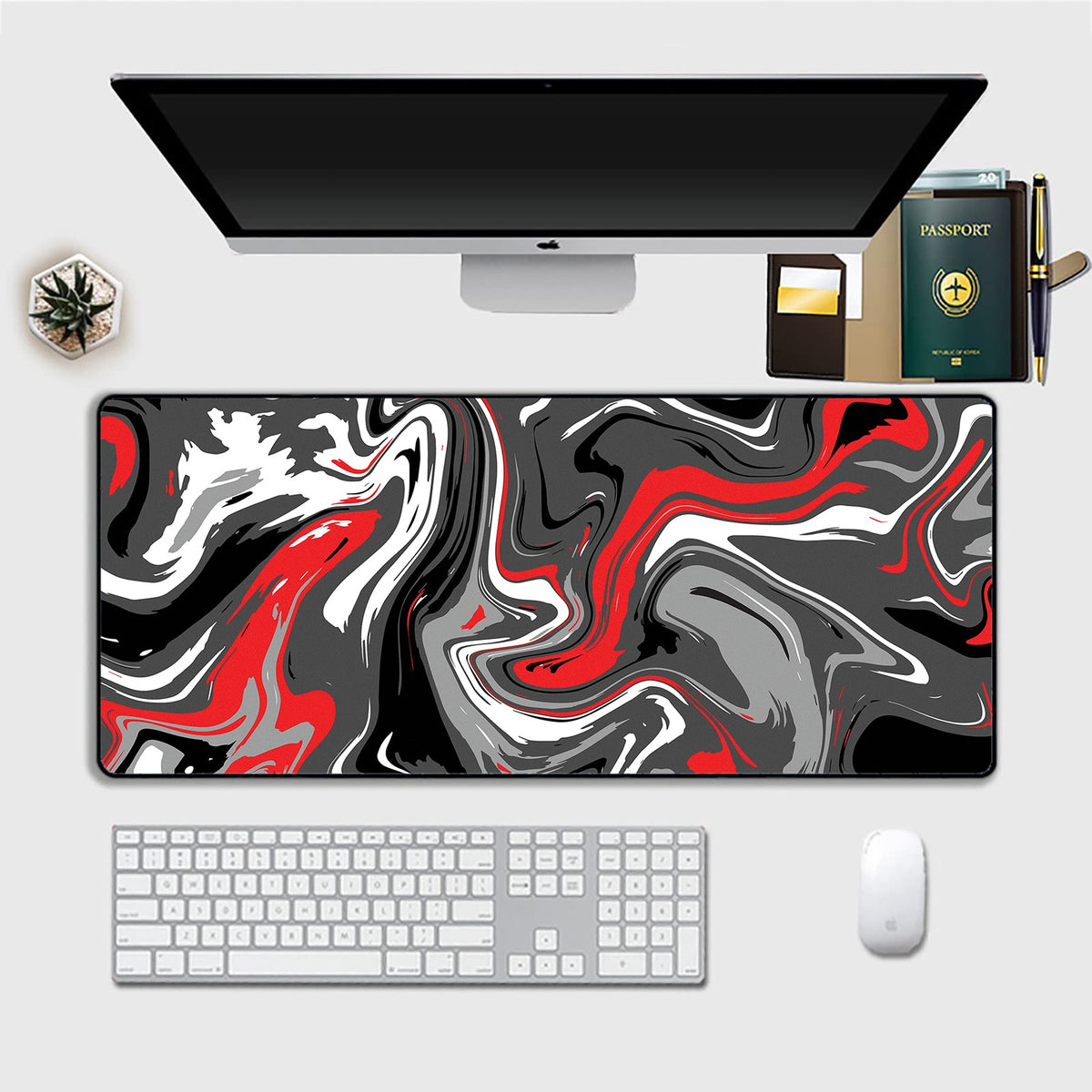XXL Extended Gaming Mouse Pad Desk Mat (900mm x 400mm x 3mm, Stitched Edges, Anti-Slip Rubber Base, Multiple Printed Designs)