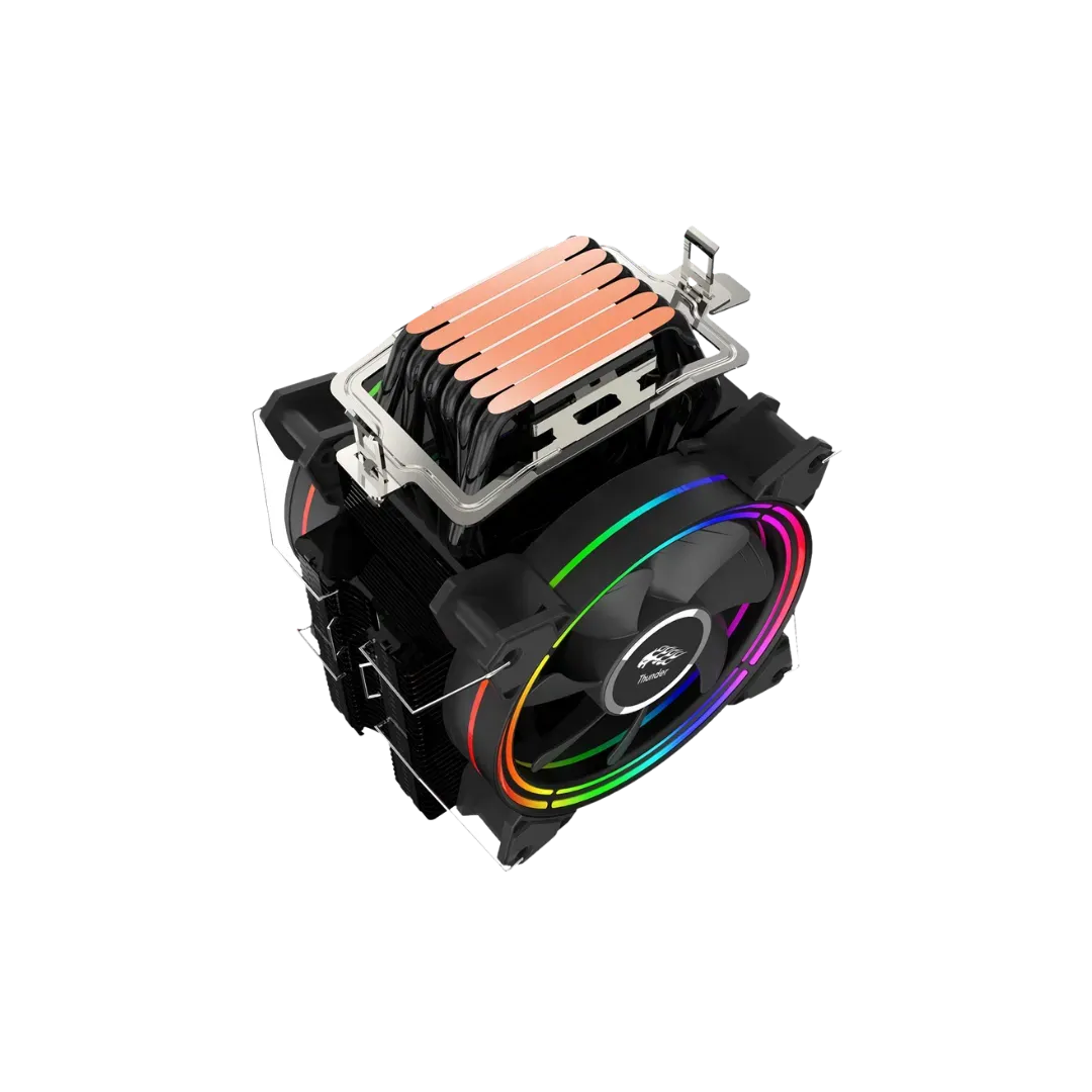 Thunder Cyclone TAC-120 RGB / ARGB Air CPU Cooler (6 Copper Heat Pipes, Dual 120mm Fans, PWM)