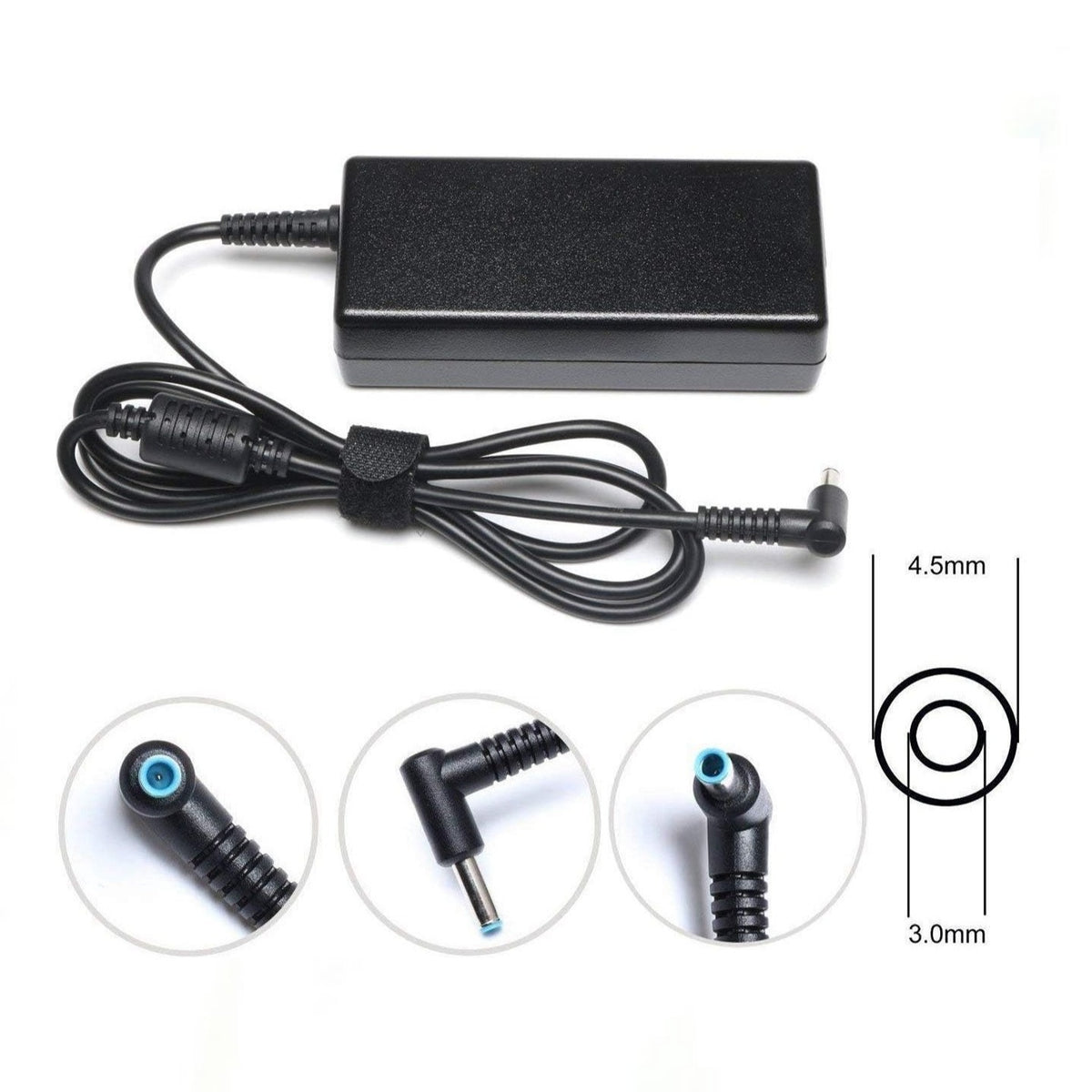 HP 65W Blue Pin Laptop Power Adapter Charger (19.5V 3.33A, 4.5mm x 3.0mm Smart Blue Tip, Original Imported Lot)