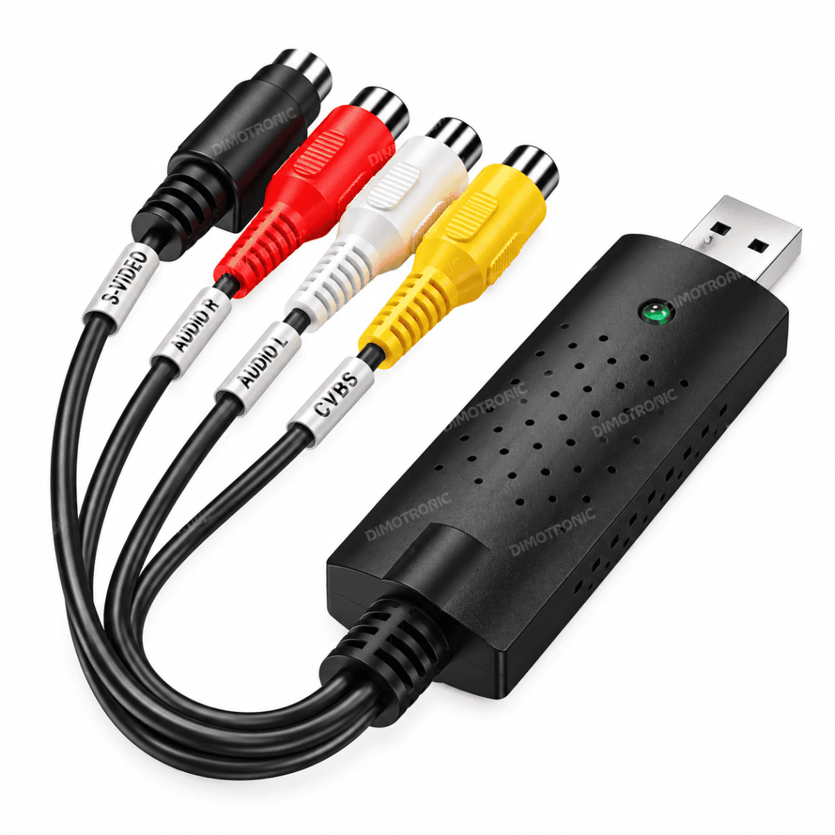 EasyCap USB 2.0 Video Audio Capture Card Adapter (RCA / S-Video to USB for PC / Laptop, New China Import)