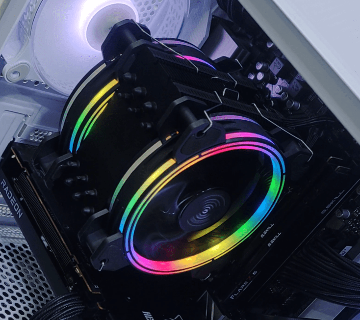 Thunder Cyclone TAC-120 RGB / ARGB Air CPU Cooler (6 Copper Heat Pipes, Dual 120mm Fans, PWM)