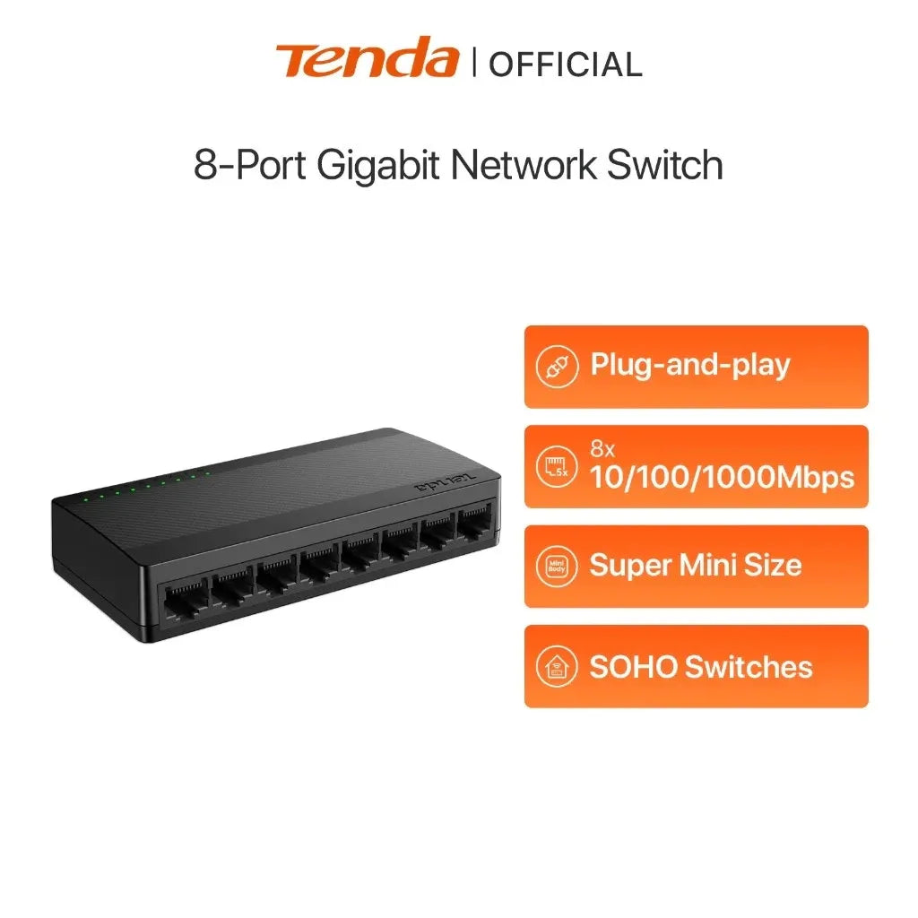 Tenda SG108M 8-Port Gigabit Ethernet Desktop Network Switch (1000Mbps)