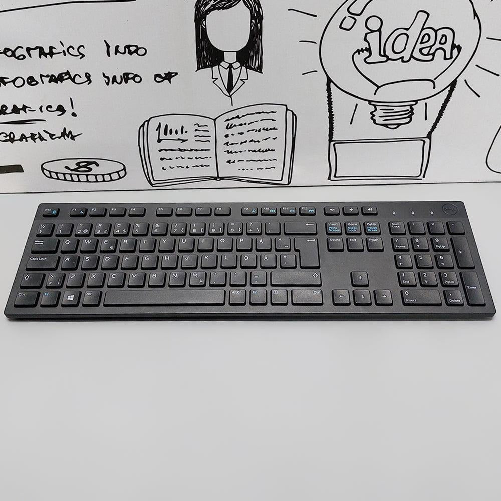 Dell Slim Multimedia USB Wired Keyboard (Chiclet Low-Profile Keys, Heavy-Duty Office Lot Stock)