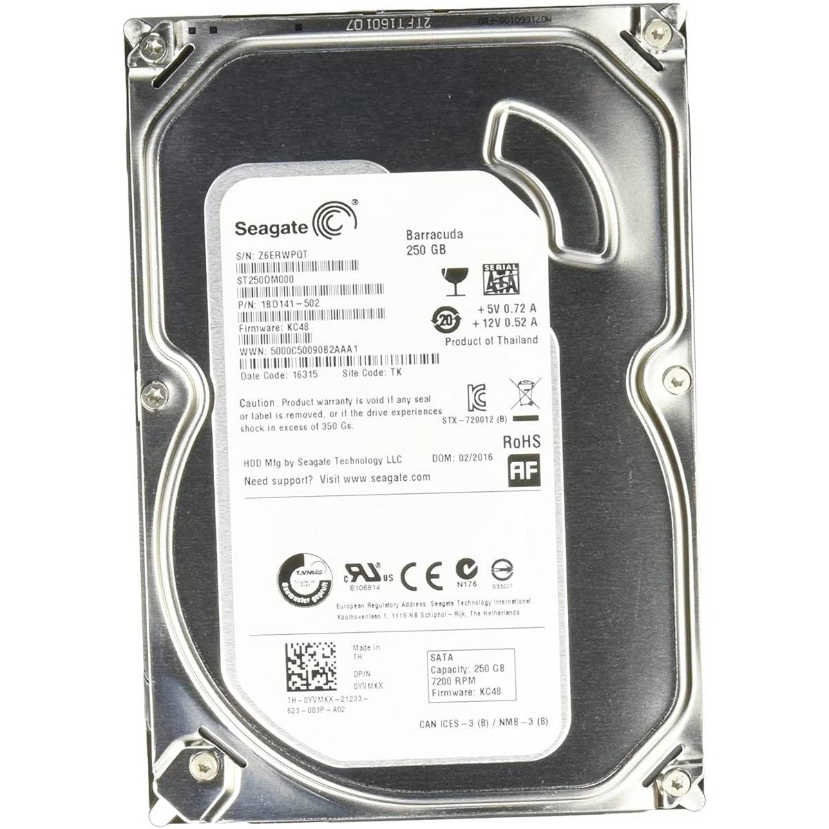 Branded 250GB 3.5" SATA Desktop Internal Hard Drive (Used / Tested)