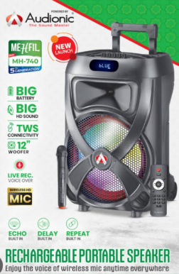 Audionic Mehfil MH-703 Portable Bluetooth Speaker with Wireless Mic