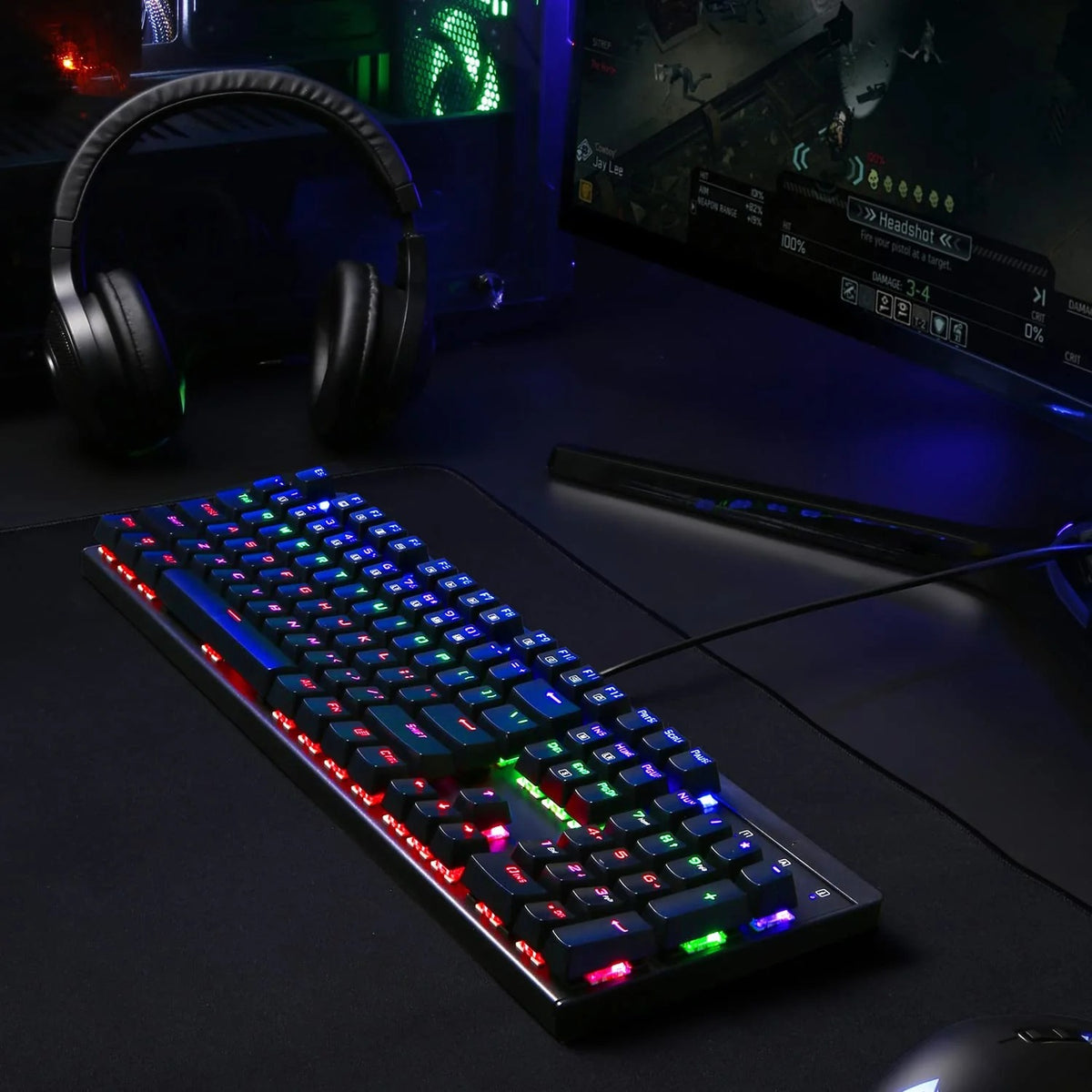 Universal RGB Gaming Keyboard (Wired USB, Multi-Color LED Backlit)