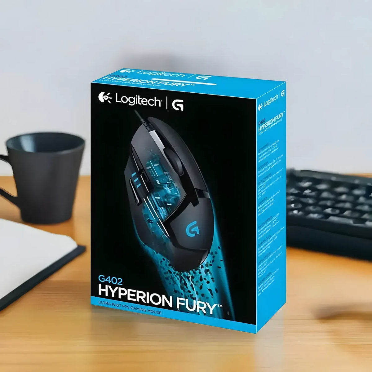 Logitech G402 Hyperion Fury Ultra-Fast FPS Gaming Mouse (8 Programmable Buttons, High-Speed Tracking)