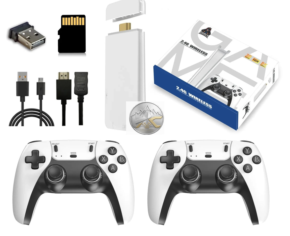 M15 Game Stick Pro 4K Retro Console 64GB (20,000+ Pre-Installed Games, Dual 2.4G Wireless Controllers, HDMI Output)