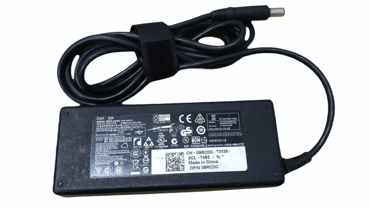 Dell / HP 90W Big Center Pin Laptop Power Adapter (19.5V 4.62A / 19V 4.74A, 7.4mm x 5.0mm Barrel, Original Imported Lot)