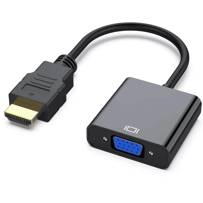 HDMI to VGA Male to Female Converter Adapter Cable for Desktop Graphics Cards (Active DAC Chipset, Plug & Play Display Adapter)