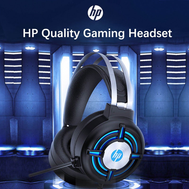 HP H120 USB & Dual 3.5mm Stereo Gaming Headset with Microphone and Inline Controls (Black)