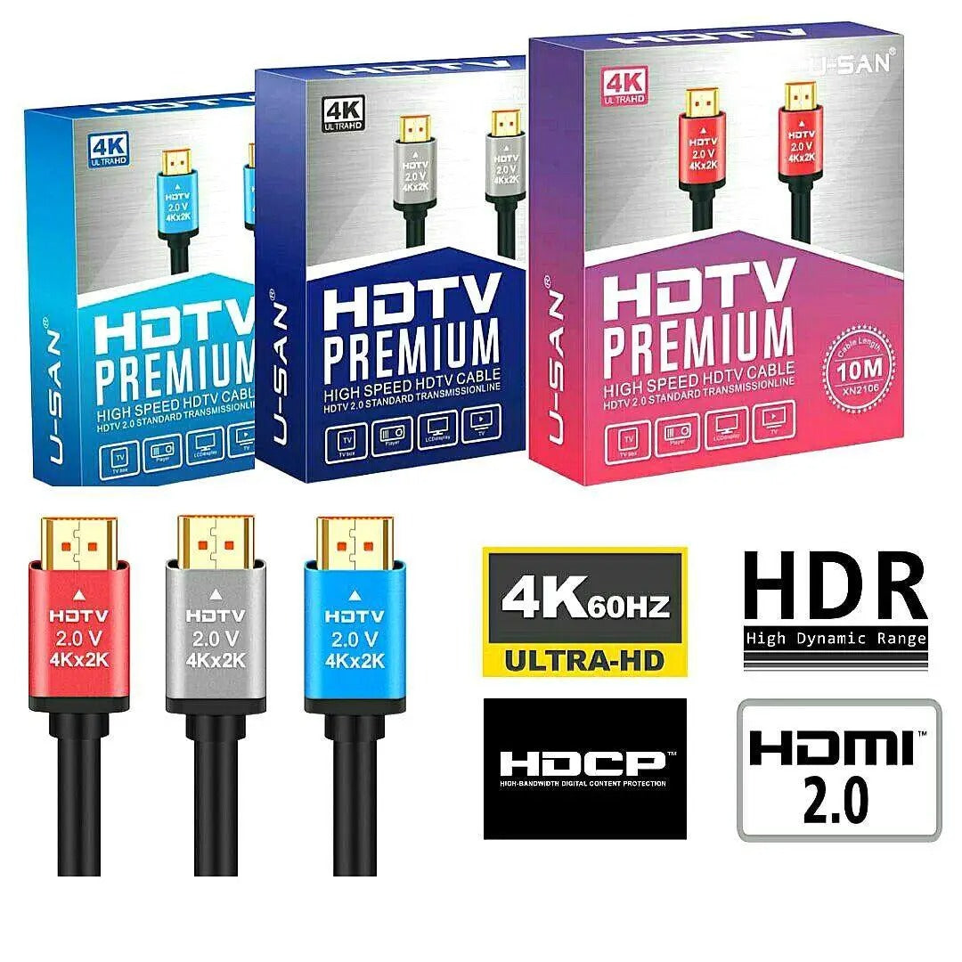 High-Speed 4K HDMI Cable 1.5 Meter (Ultra HD 2160P, 18Gbps Bandwidth, Braided Mesh Shielding, Premium HD Cable)