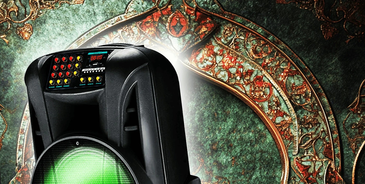 Audionic Mehfil MH-1212 Advance Dual 12-Inch Portable Bluetooth Trolley Speaker with 2 Wireless Mics
