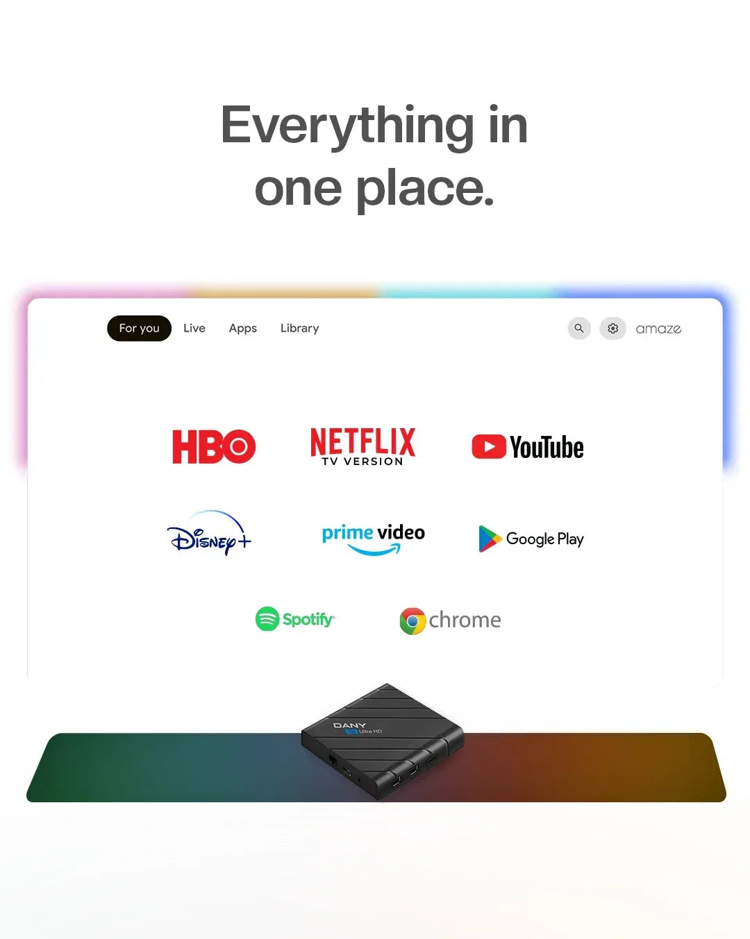 Dany Amaze AX-550 4K Ultra HD Smart Android TV Box (2GB RAM, 16GB ROM, Dual Wi-Fi, Voice Remote)
