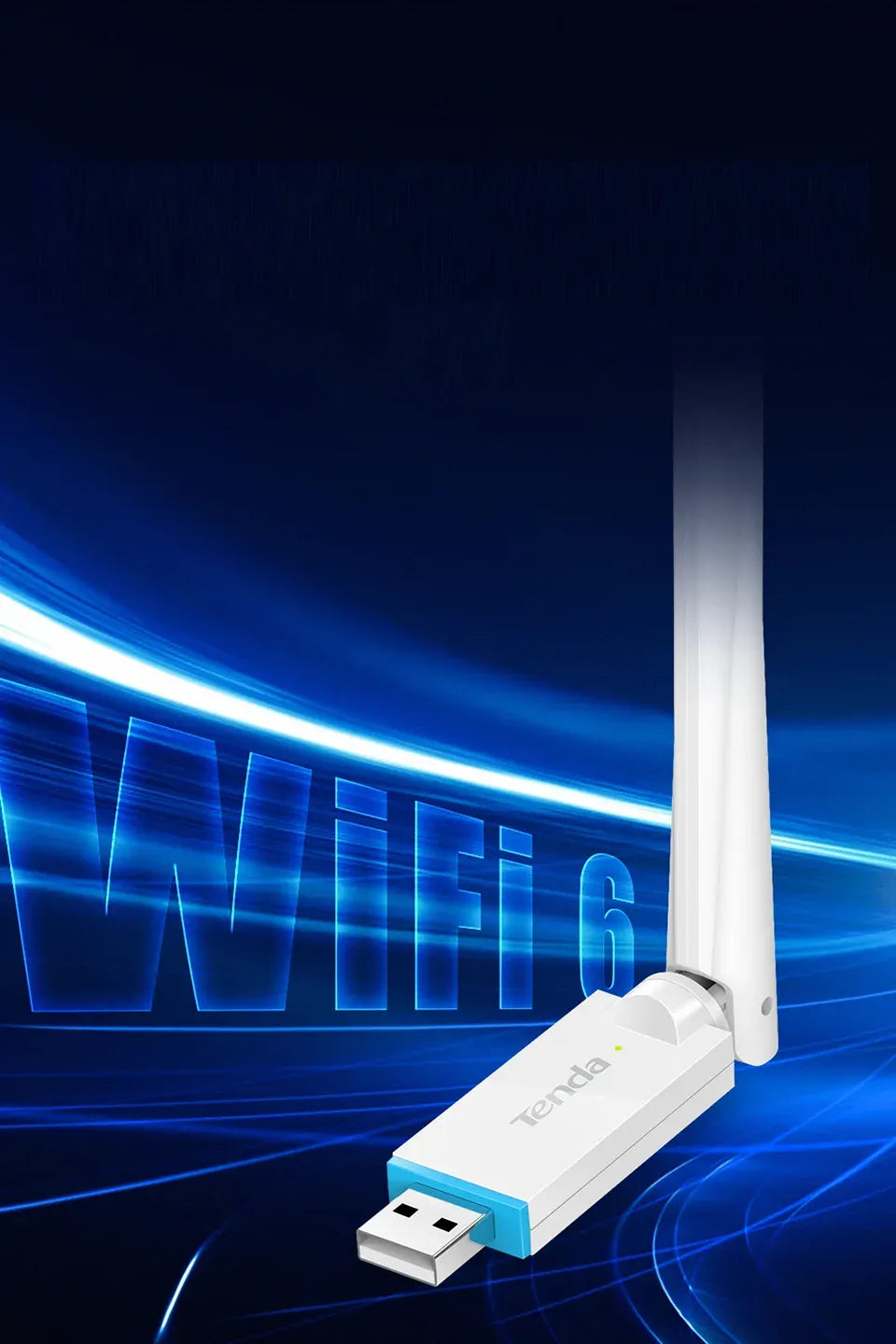 Tenda U2 AX300 Wi-Fi 6 High Gain Wireless USB Network Adapter