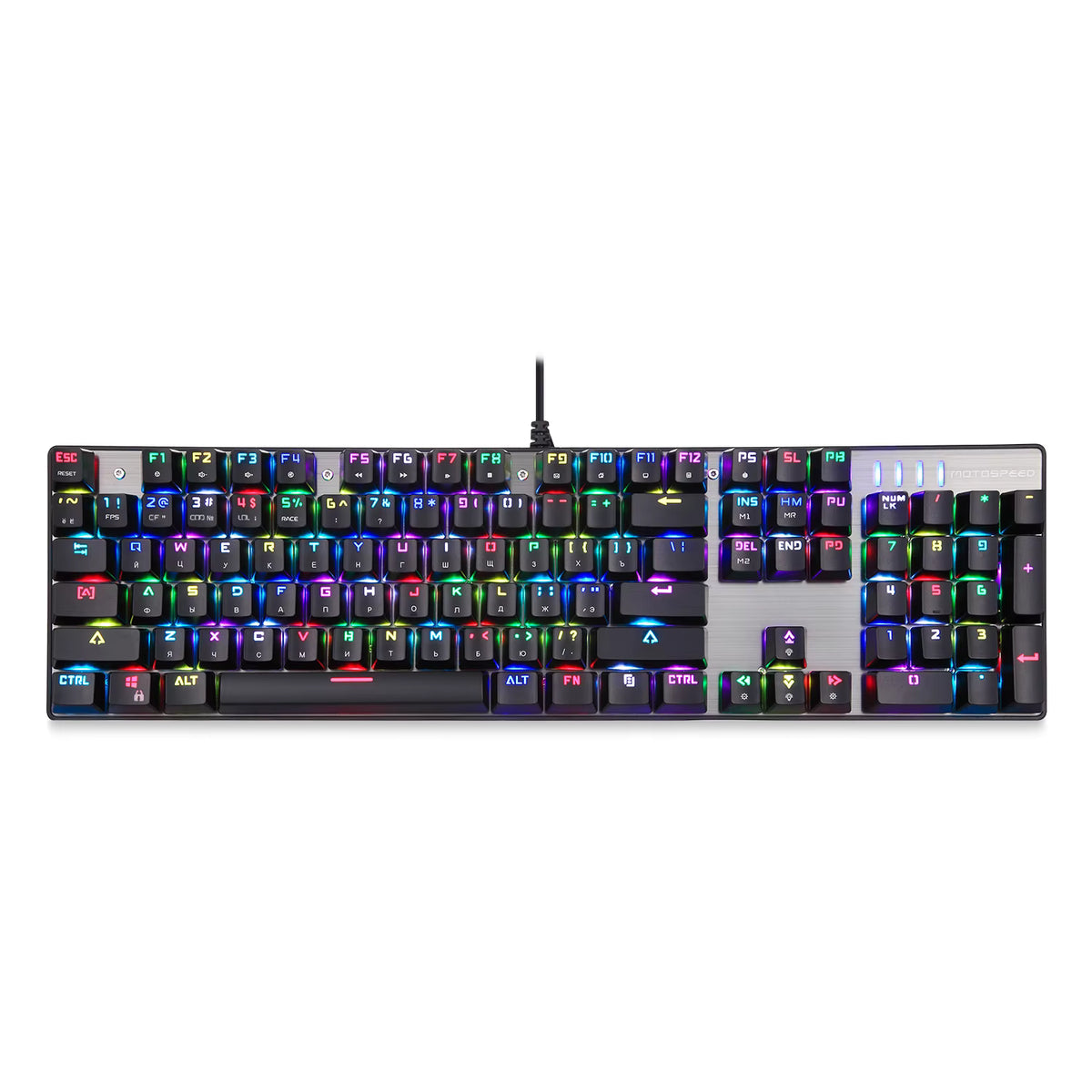 Motospeed CK104 Mechanical Gaming Keyboard (RGB Backlit, Outemu Switches, Aluminum Top Panel)