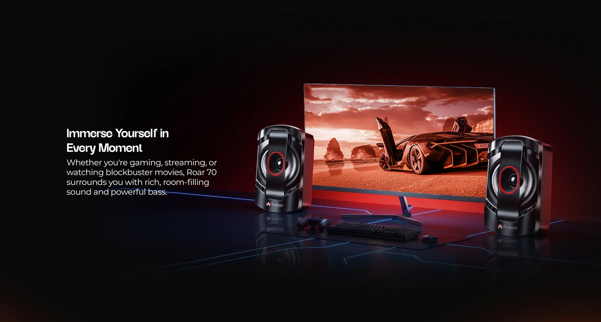 Audionic Roar 70 2.1 Channel Multimedia Speaker System with 4-Inch Subwoofer