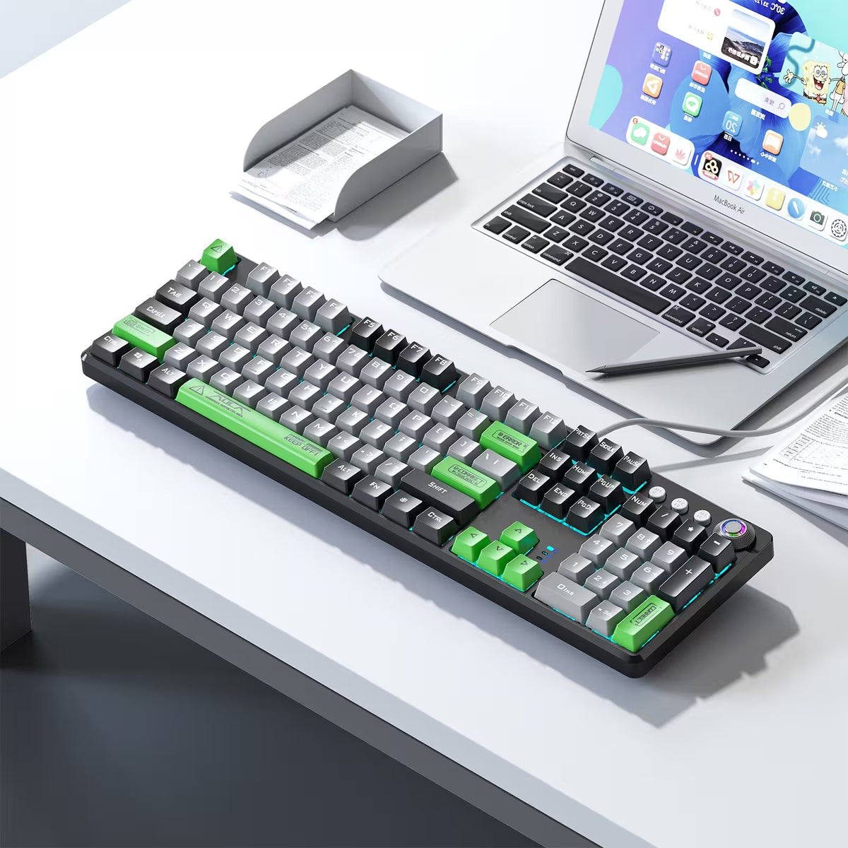 AULA F2068 Pro Compact Mechanical Gaming Keyboard (Custom RGB Backlight, Tactile Mechanical Switches, Anti-Ghosting)