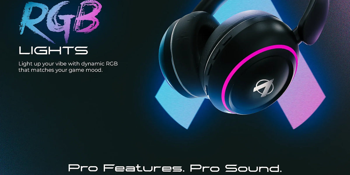 Audionic Hammer Wireless Over-Ear Gaming Headphones (Bluetooth 5.4, RGB Lights)