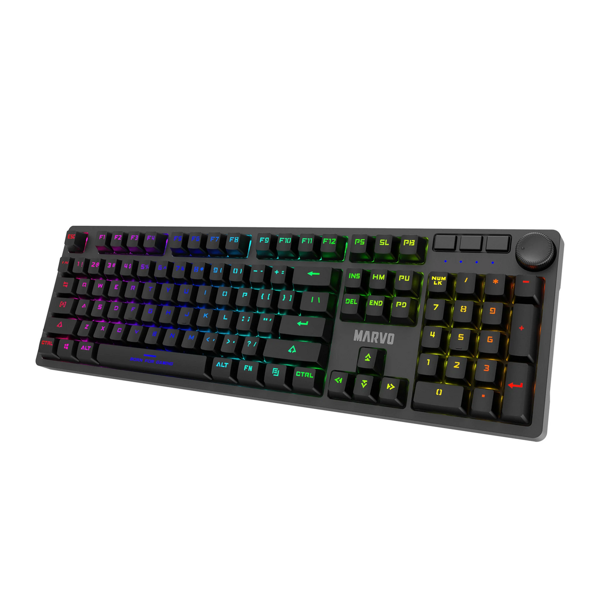 Marvo KG954 Full Size Mechanical Gaming Keyboard (Rainbow Backlight, Mechanical Switches, Double-Shot Keycaps)
