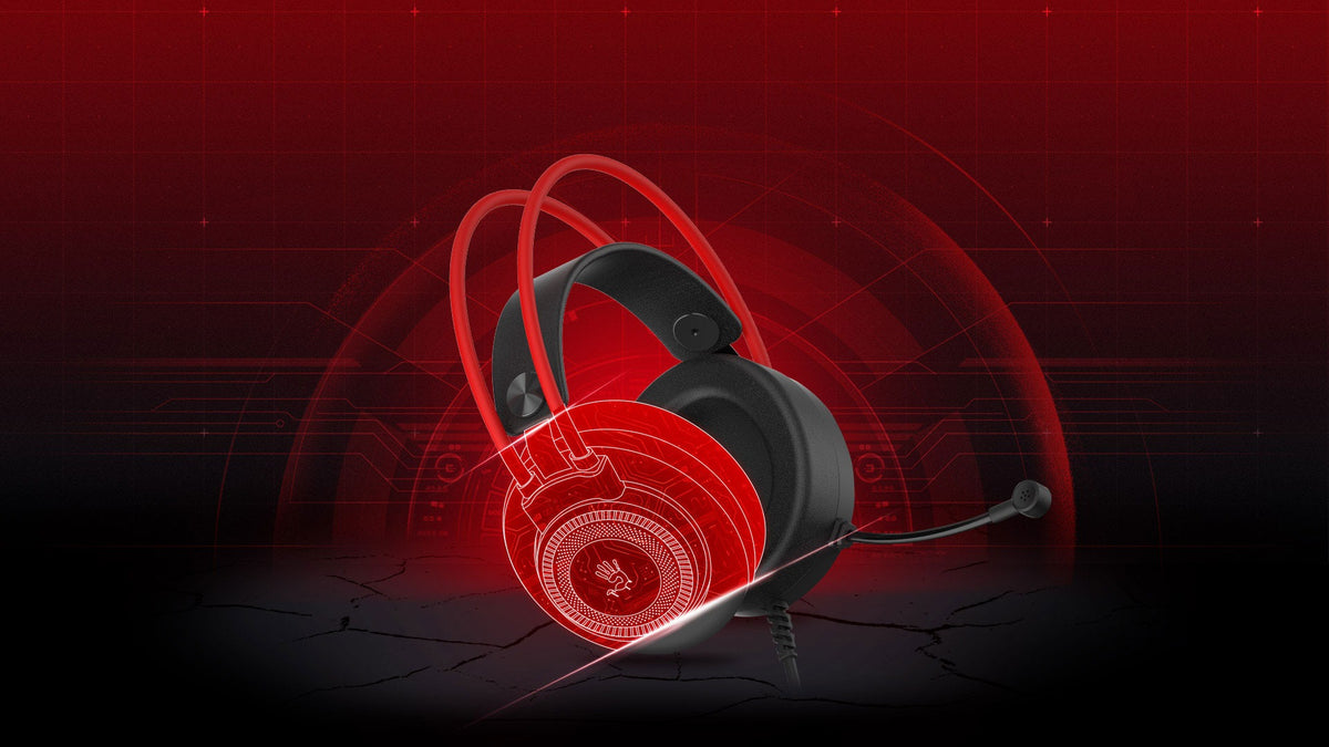Bloody G200 Stereo Gaming Headset (50mm Drivers, Dynamic RGB Lighting, Noise-Canceling Mic)