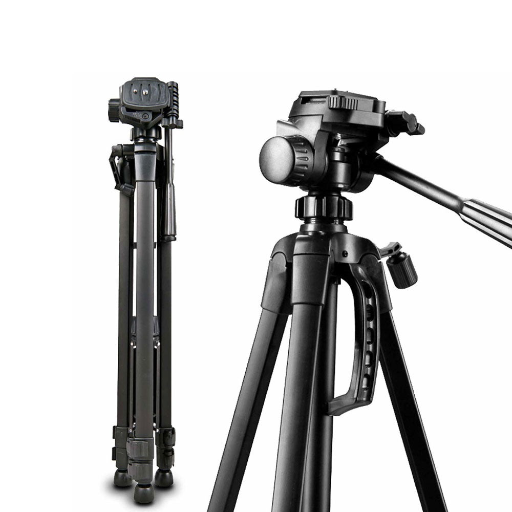 Weifeng WF-3520 Professional Lightweight Camera & Mobile Tripod Stand (3-Way Pan Head, Gear Center Column, Quick Release Plate)