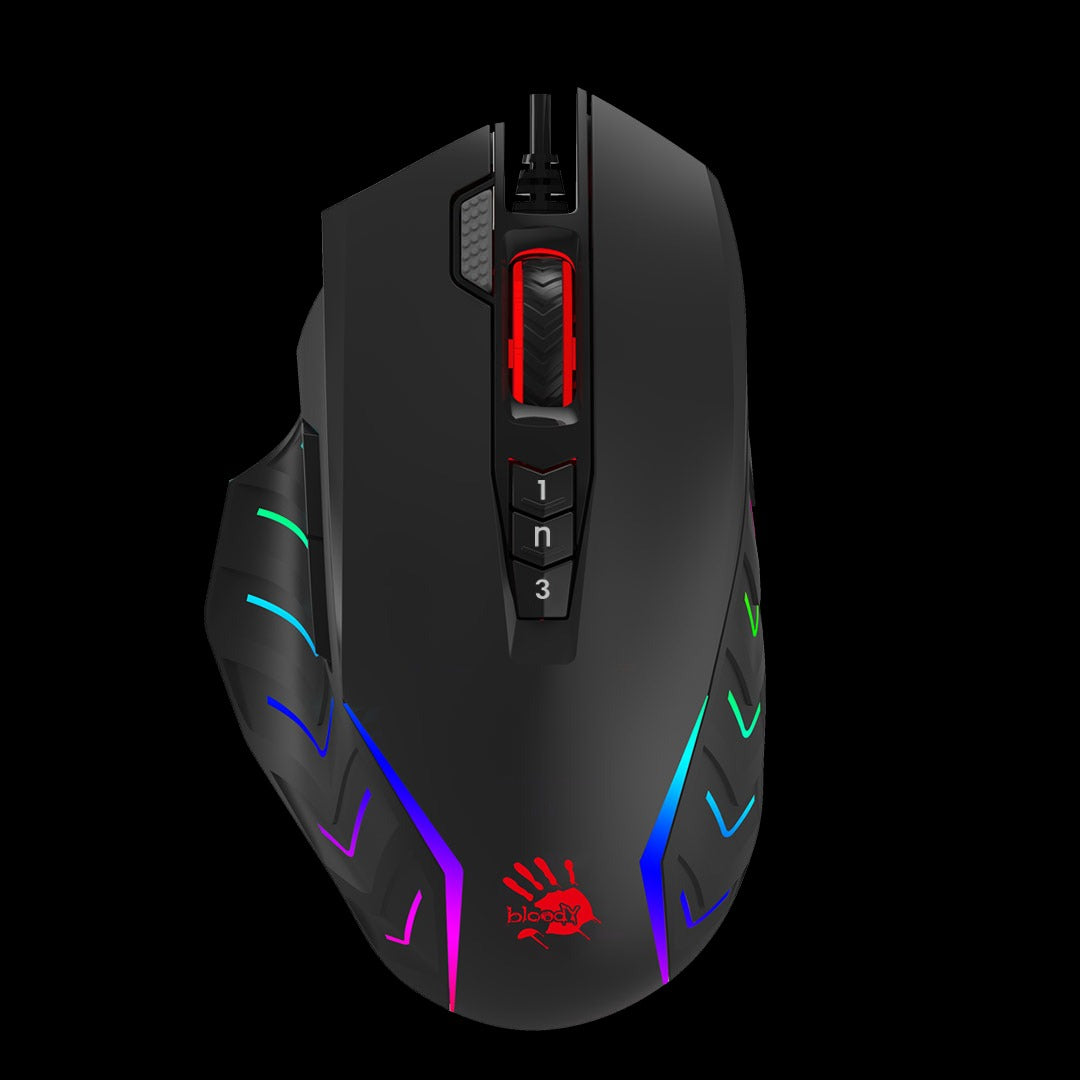 Bloody J95s 2-Fire RGB Animation Gaming Mouse (BC3332-S 8K Sensor, 8,000 CPI, 12 Programmable Buttons)