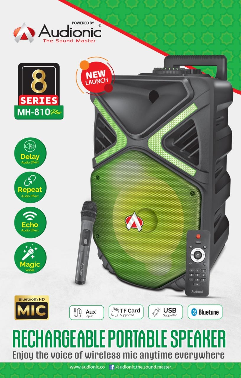 Audionic Mehfil MH-810 10-Inch Portable Bluetooth Trolley Speaker with Wireless Mic