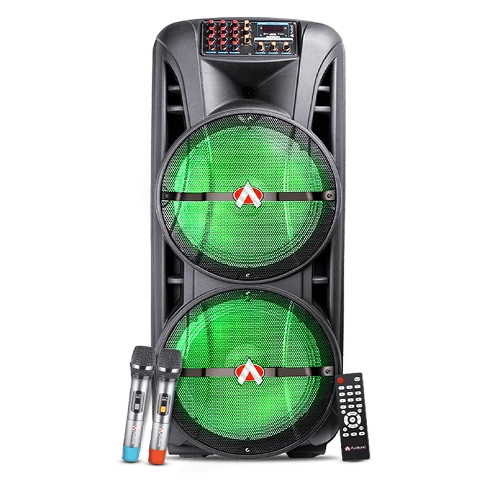Audionic Mehfil MH-1212 Advance Dual 12-Inch Portable Bluetooth Trolley Speaker with 2 Wireless Mics